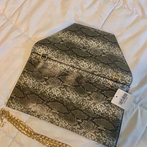 SOLD Faux snake print envelope clutch
